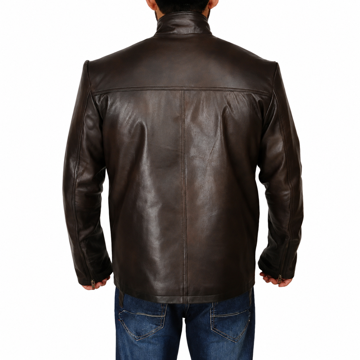 Men’s Classic Dark Brown Leather Jacket-1
