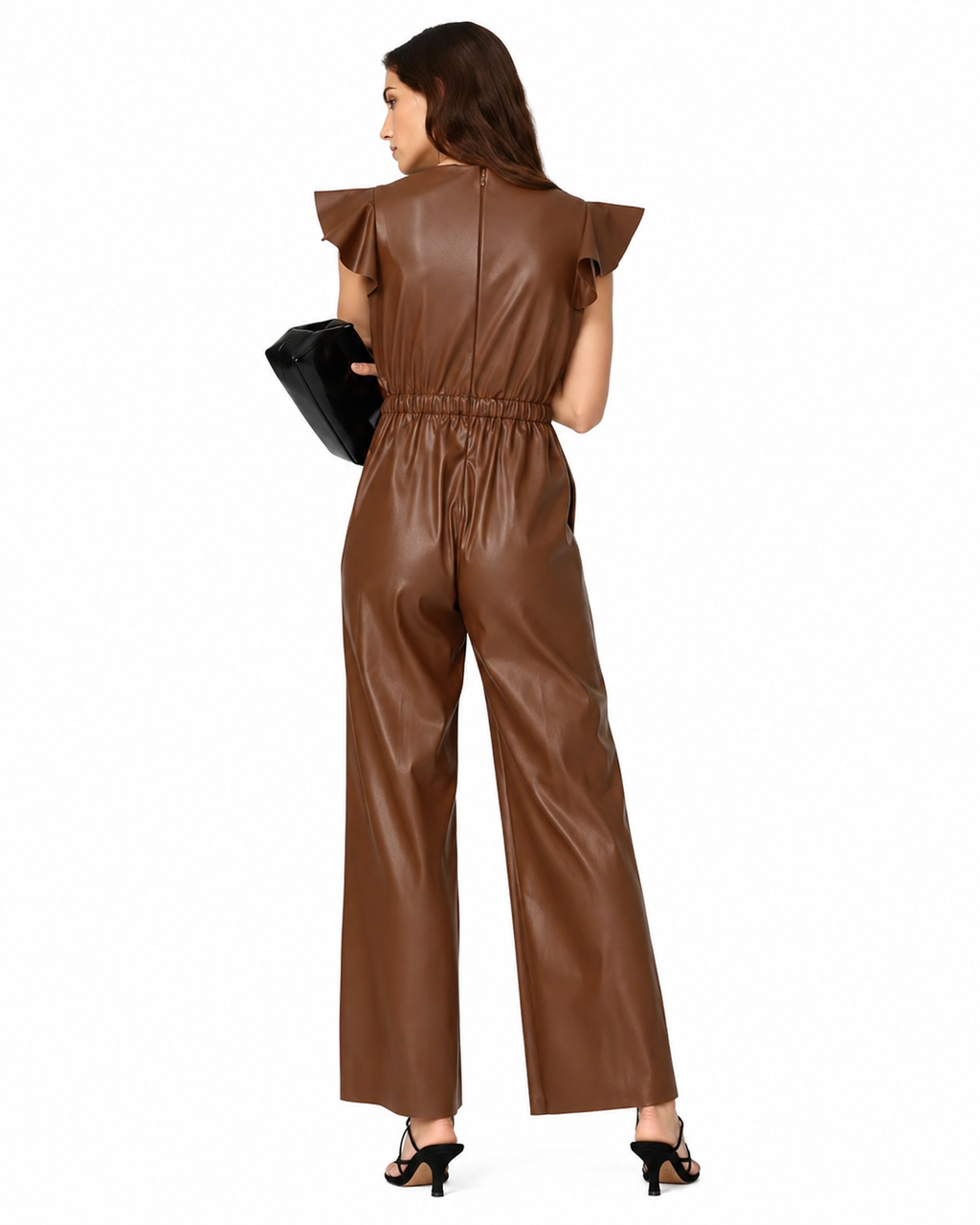 Women’s Brown Sheepskin Leather Jumpsuit-1