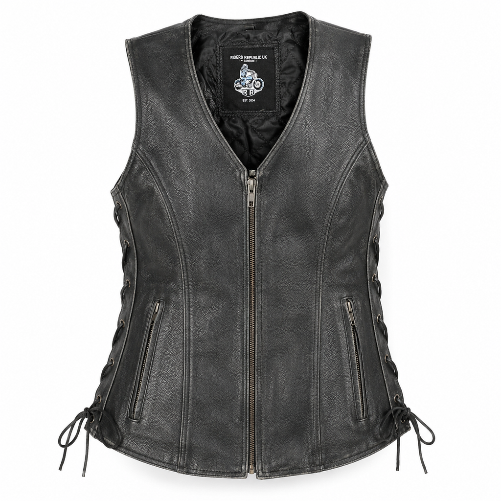 Women’s Gun Pocket Fashion Leather Vest-1
