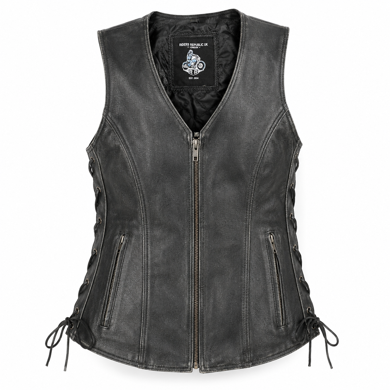 Women’s Gun Pocket Fashion Leather Vest-1