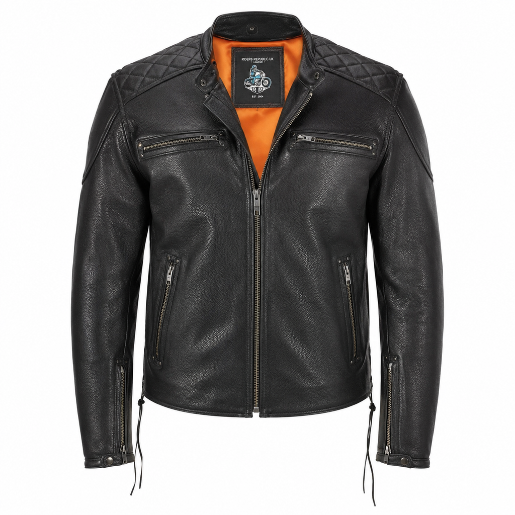 Men’s Genuine Lambskin Leather Bomber Jacket-0
