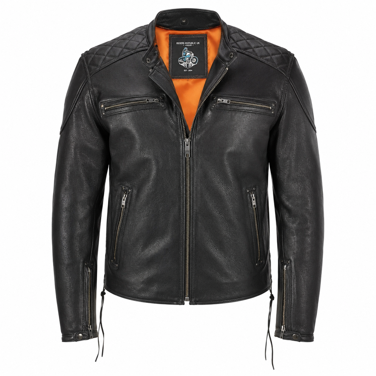 Men’s Genuine Lambskin Leather Bomber Jacket-0