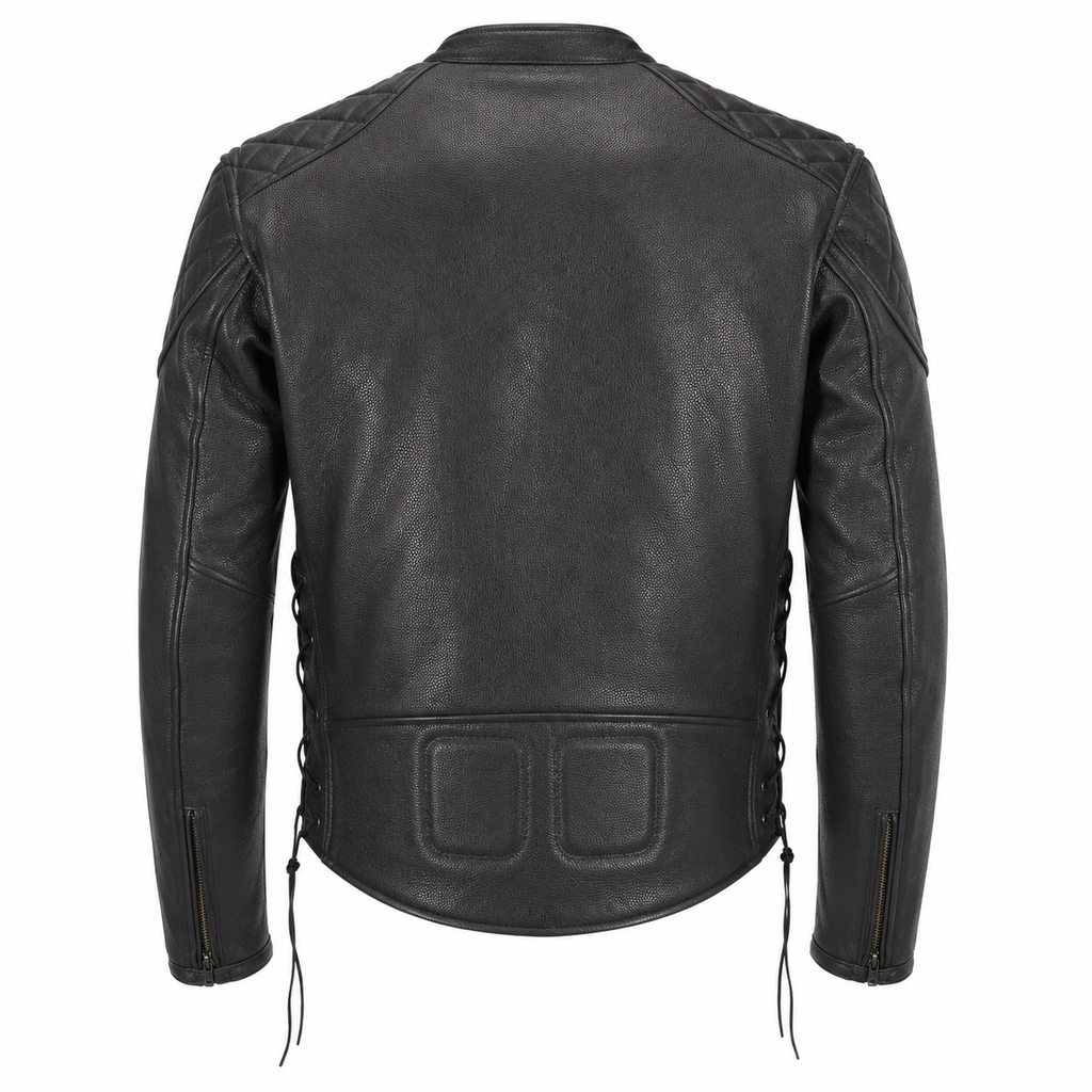 Men’s Genuine Lambskin Leather Bomber Jacket-1