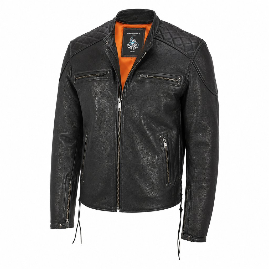 Men’s Genuine Lambskin Leather Bomber Jacket-2