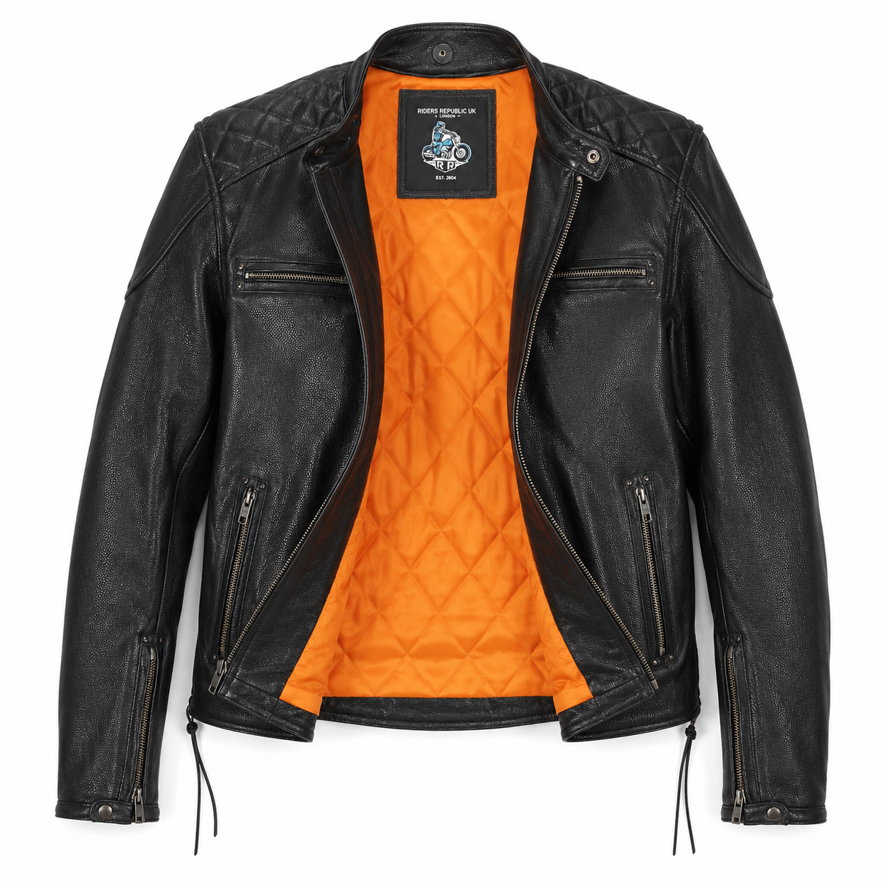Men’s Genuine Lambskin Leather Bomber Jacket-4