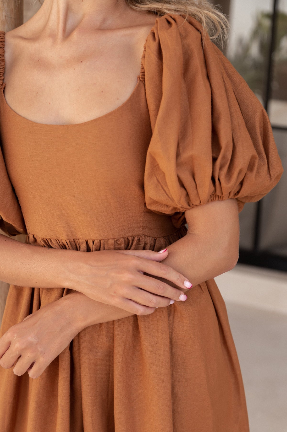 Cherie Puff Sleeve Midi Dress-3