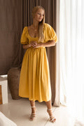 Cherie Puff Sleeve Midi Dress-2