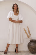 Cherie Puff Sleeve Midi Dress-0