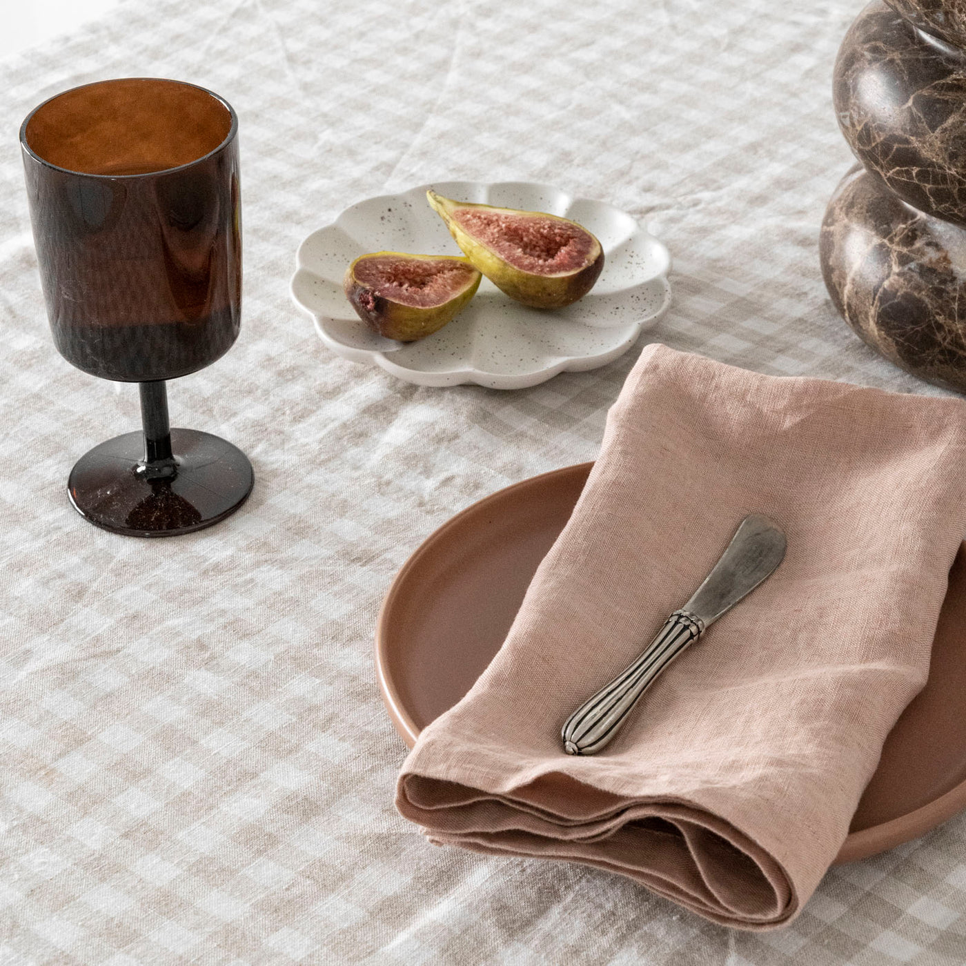 Dusty Peach Linen Napkin Set-4
