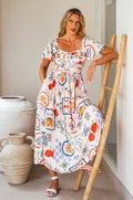 Clemente Gathered Midi Dress-0