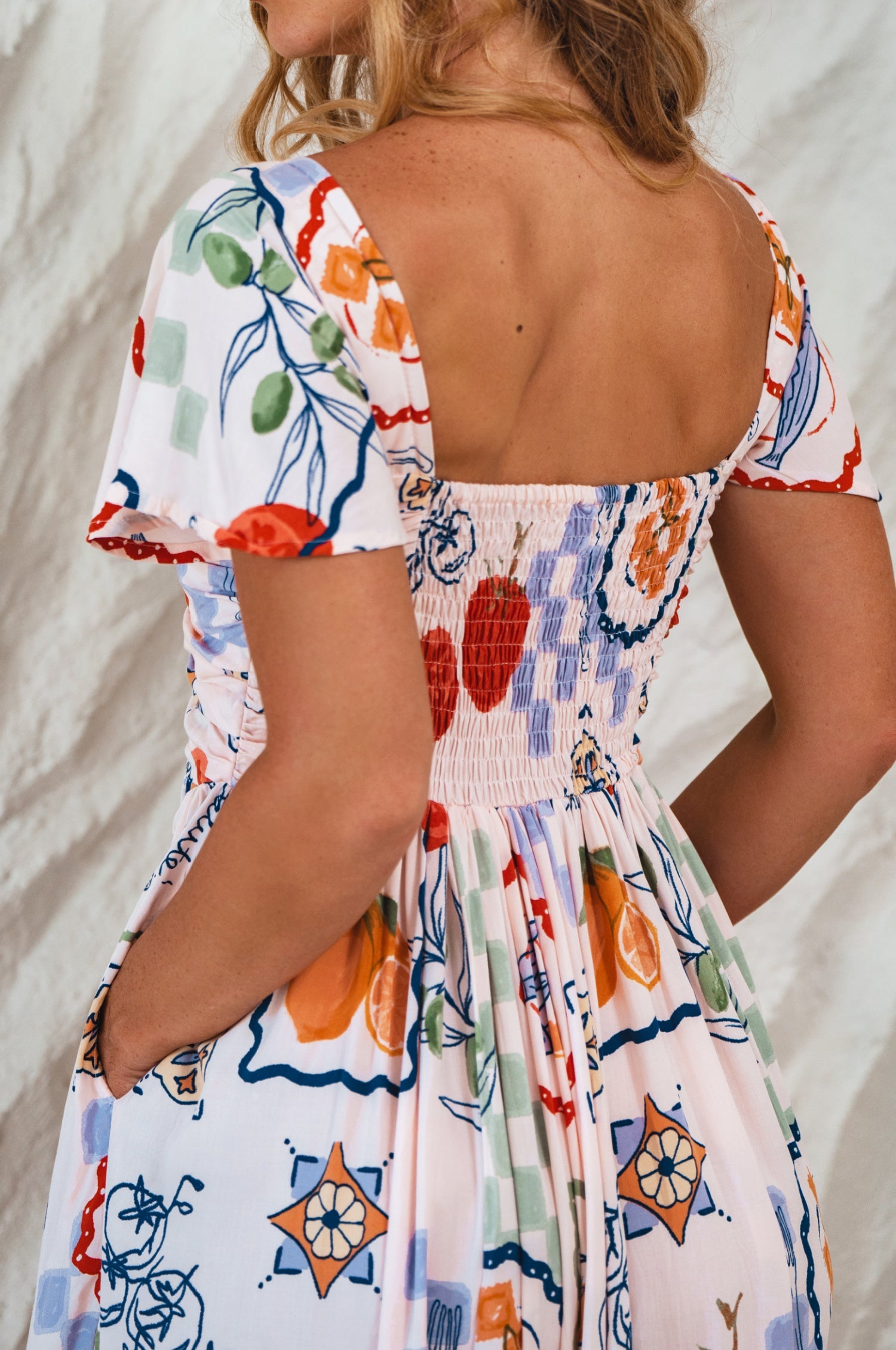 Clemente Gathered Midi Dress-4