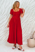 Clemente Gathered Midi Dress-0