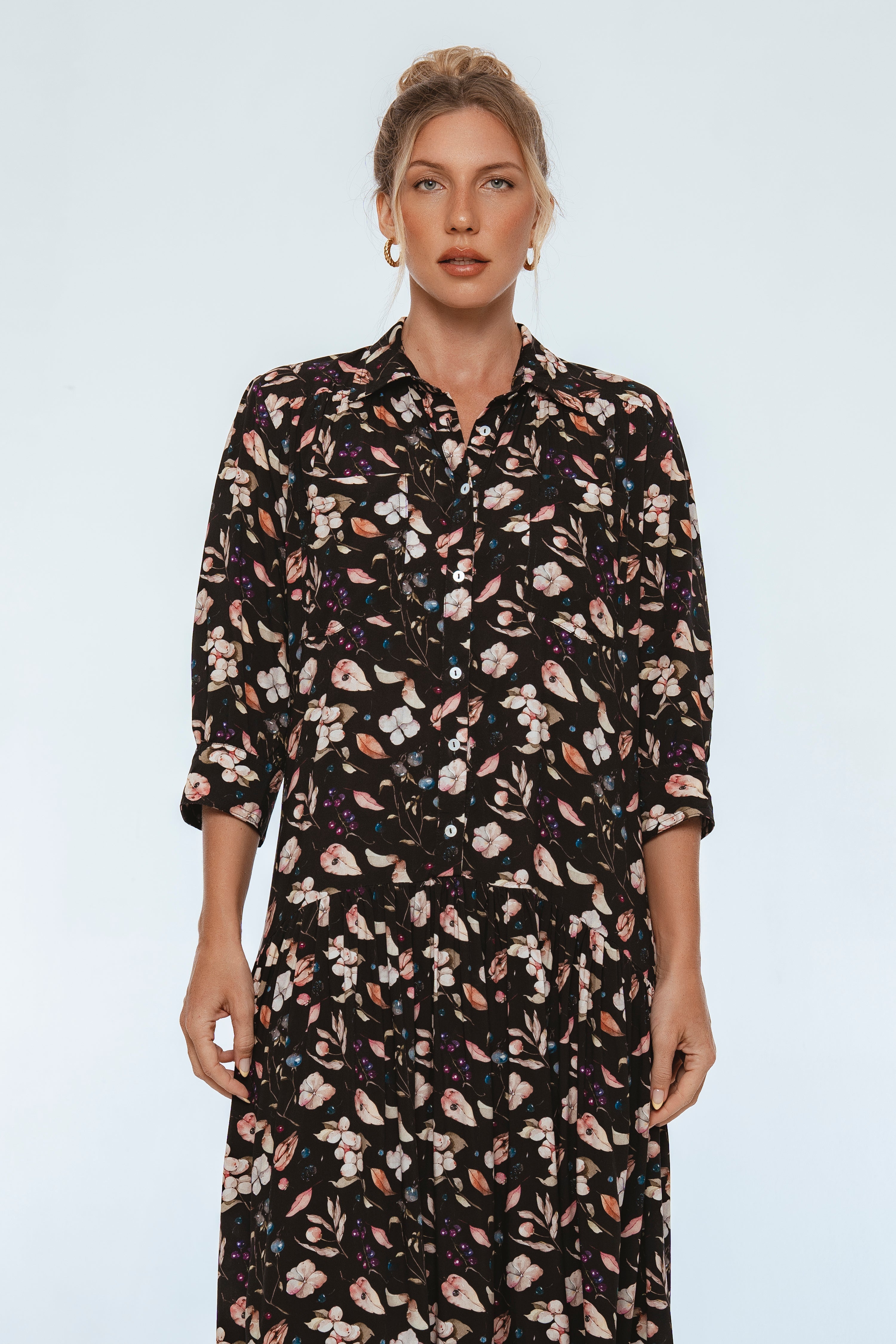 Colette Long Sleeve Shirt Dress-4