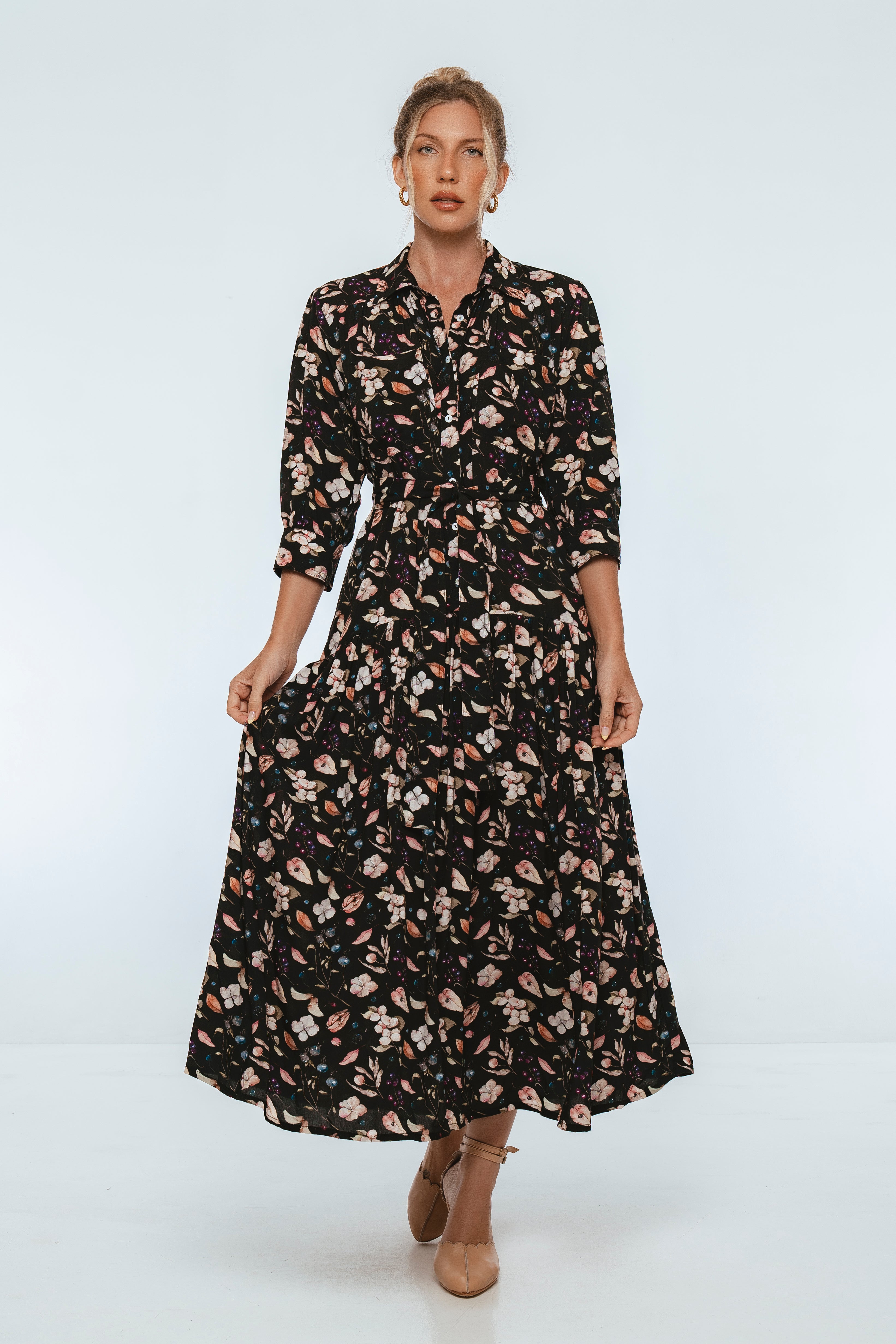 Colette Long Sleeve Shirt Dress-6