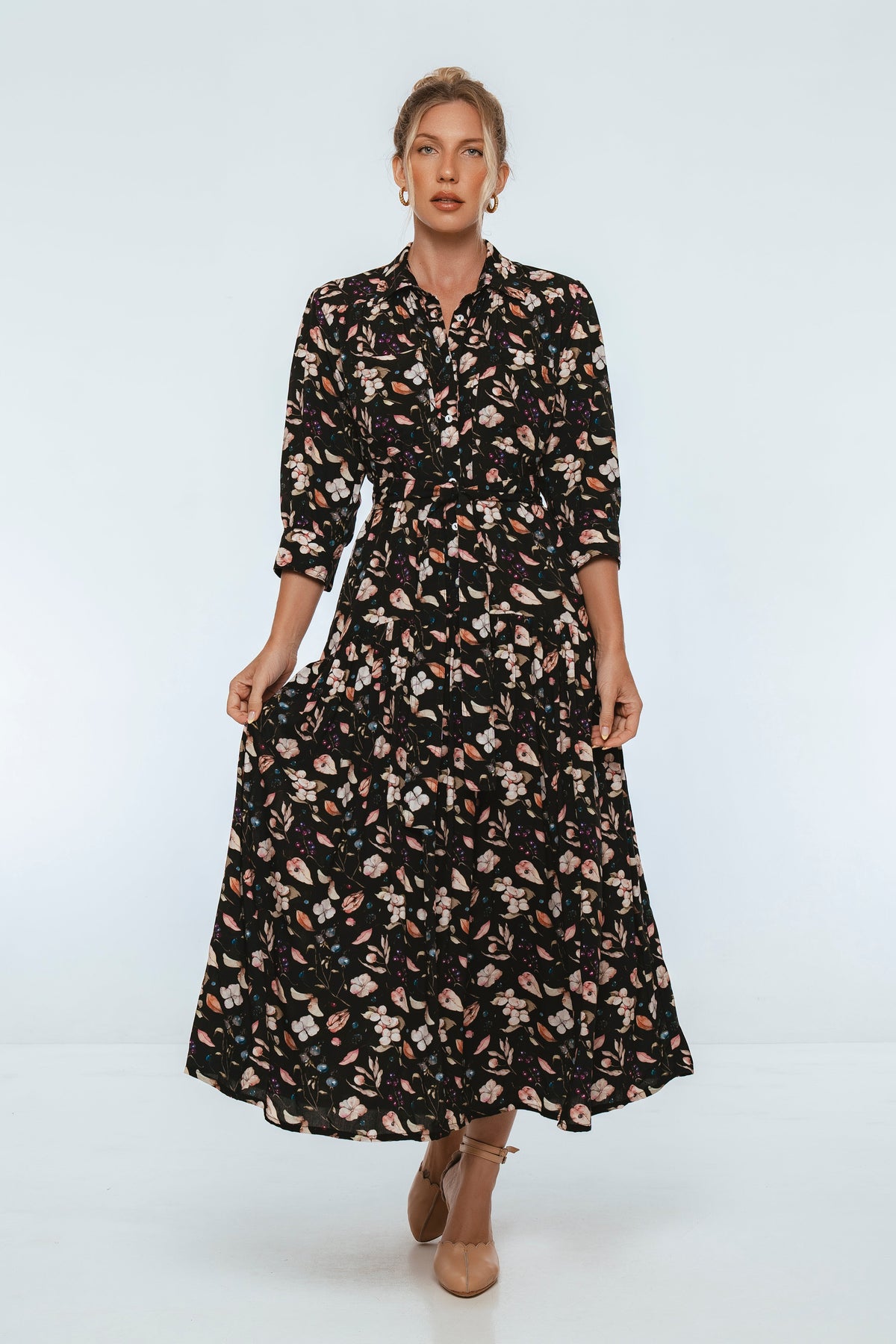 Colette Long Sleeve Shirt Dress-5