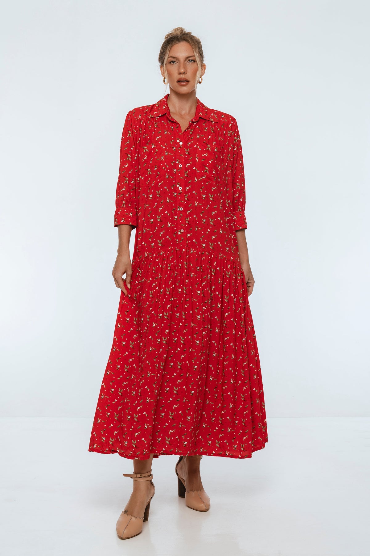 Colette Long Sleeve Shirt Dress-1