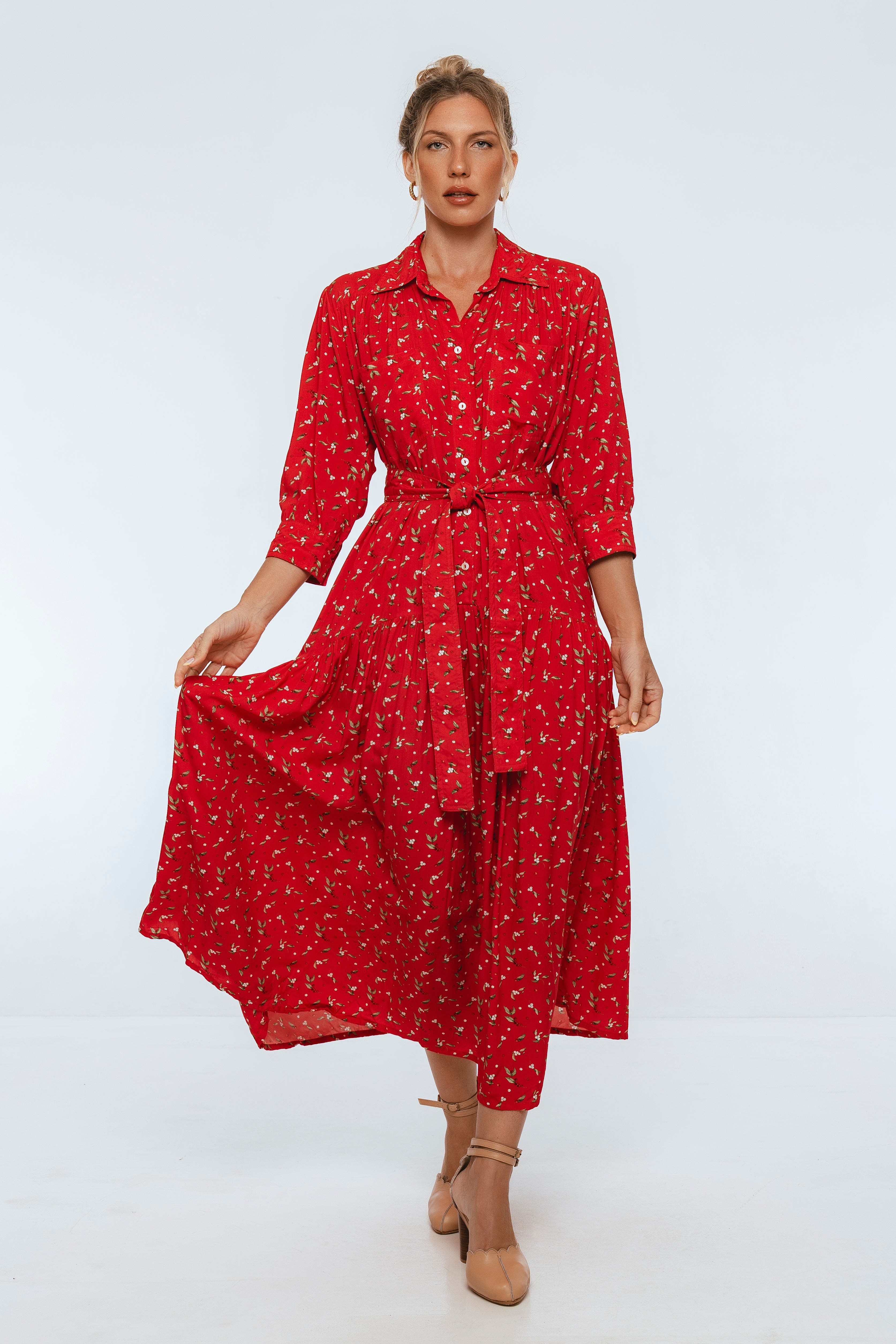 Colette Long Sleeve Shirt Dress-2