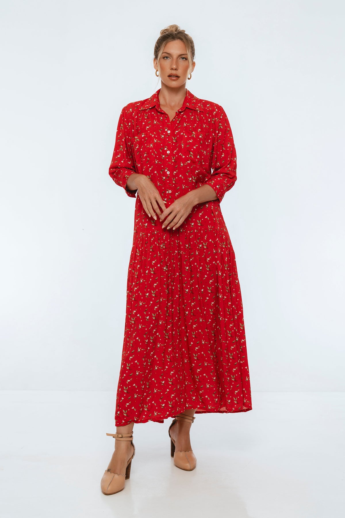 Colette Long Sleeve Shirt Dress-3