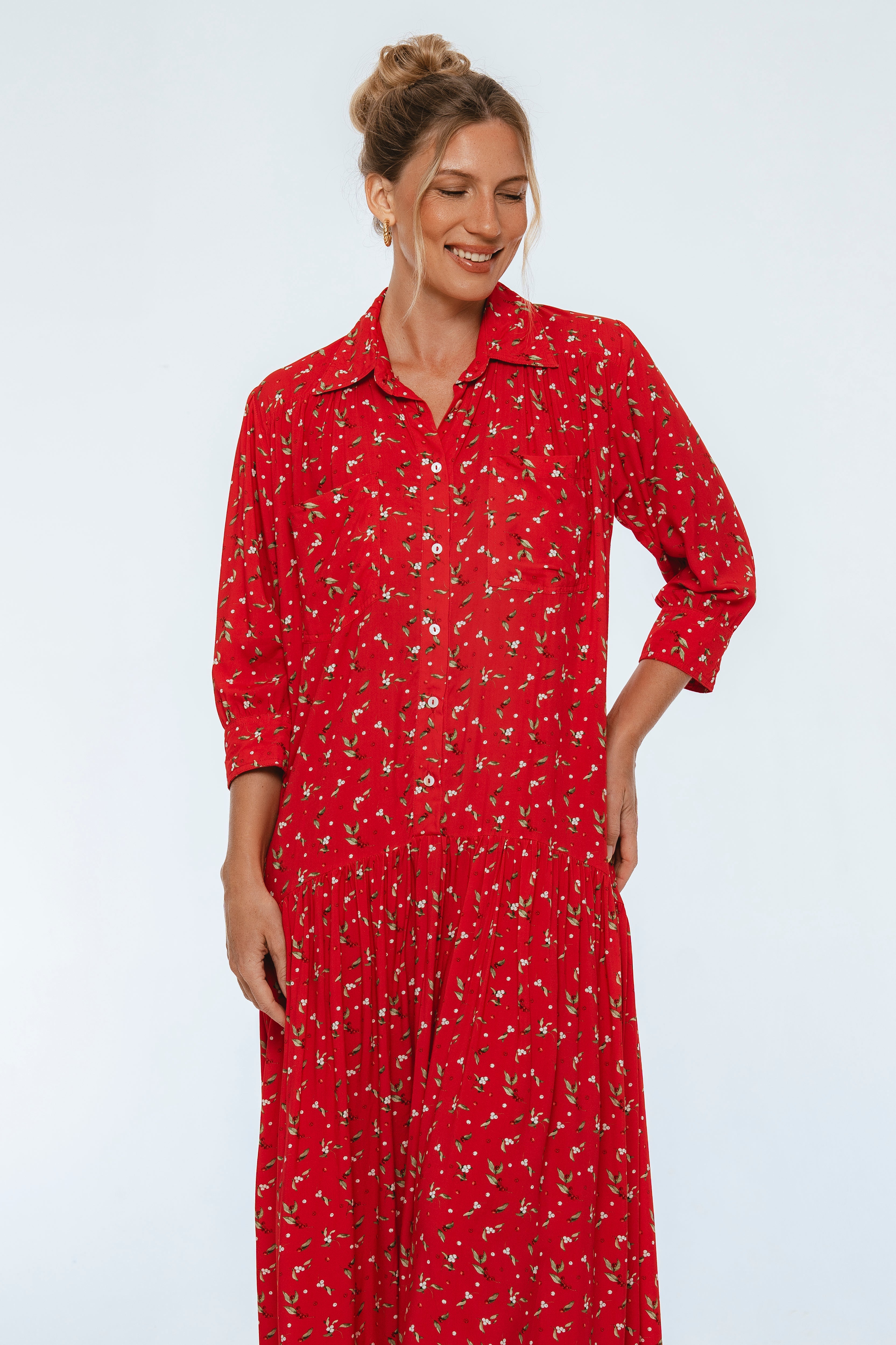 Colette Long Sleeve Shirt Dress-4