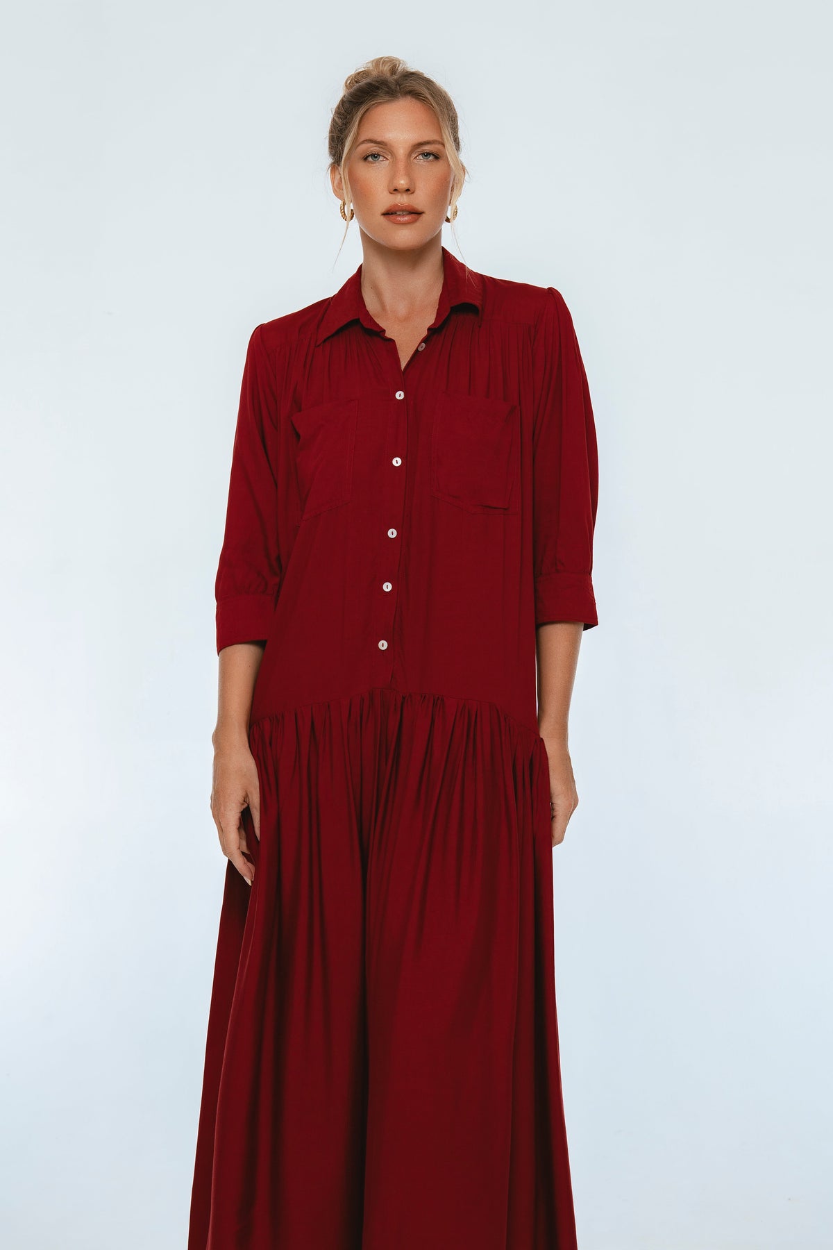 Colette Long Sleeve Shirt Dress-3