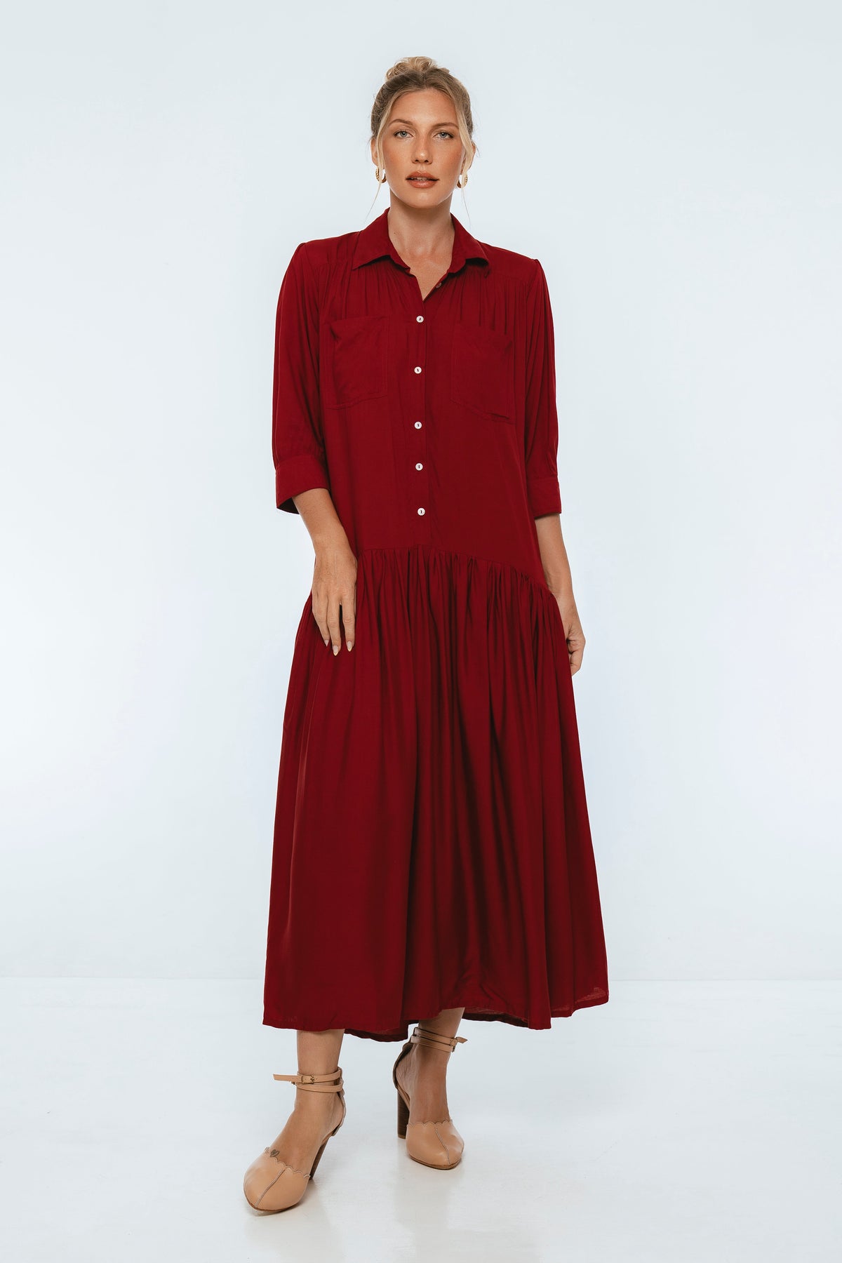 Colette Long Sleeve Shirt Dress-4