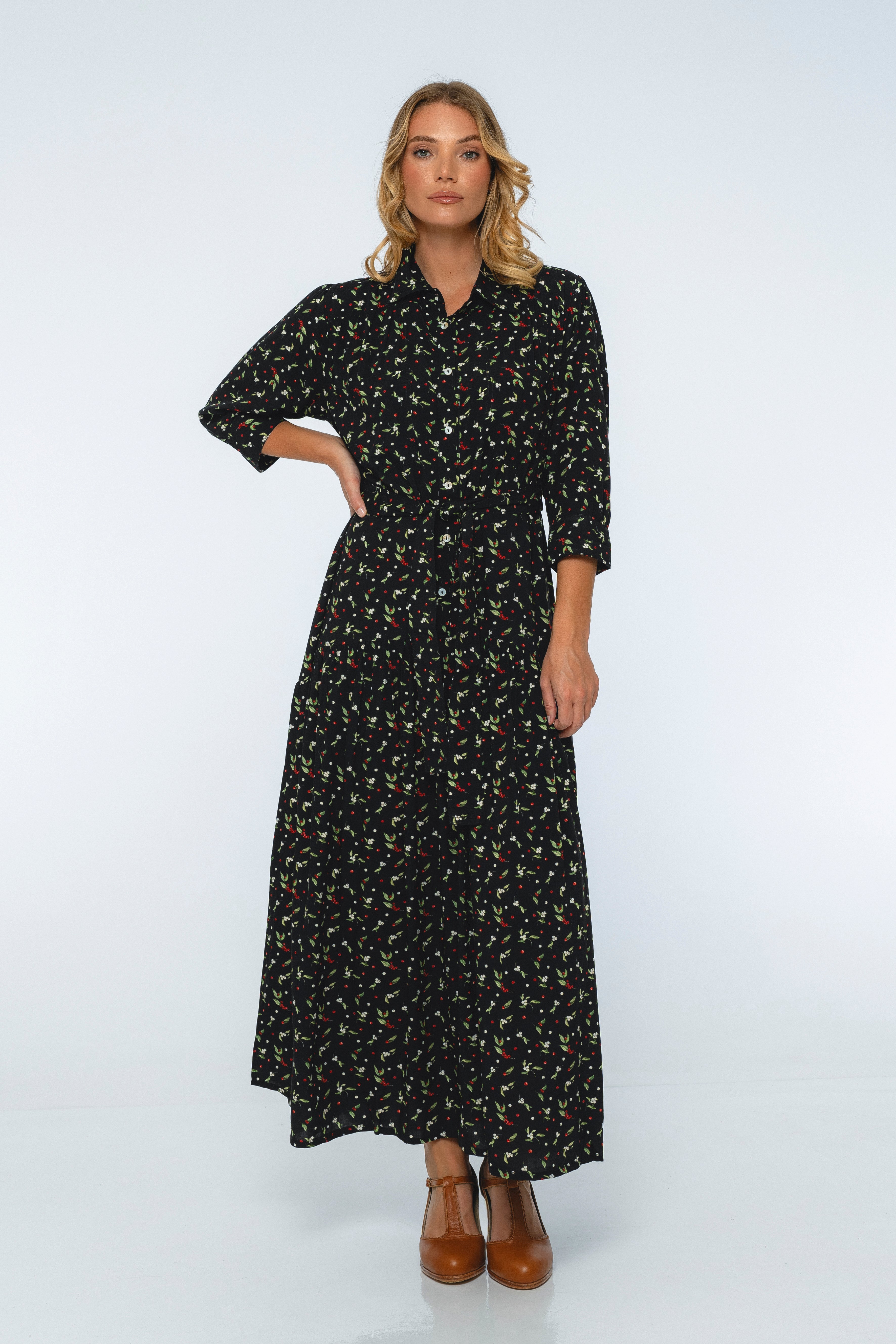 Colette Long Sleeve Shirt Dress-2