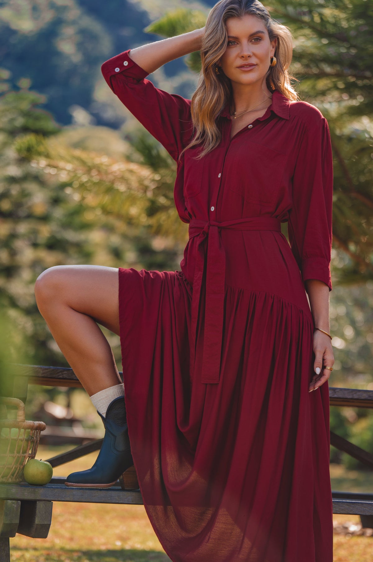 Colette Long Sleeve Shirt Dress-0