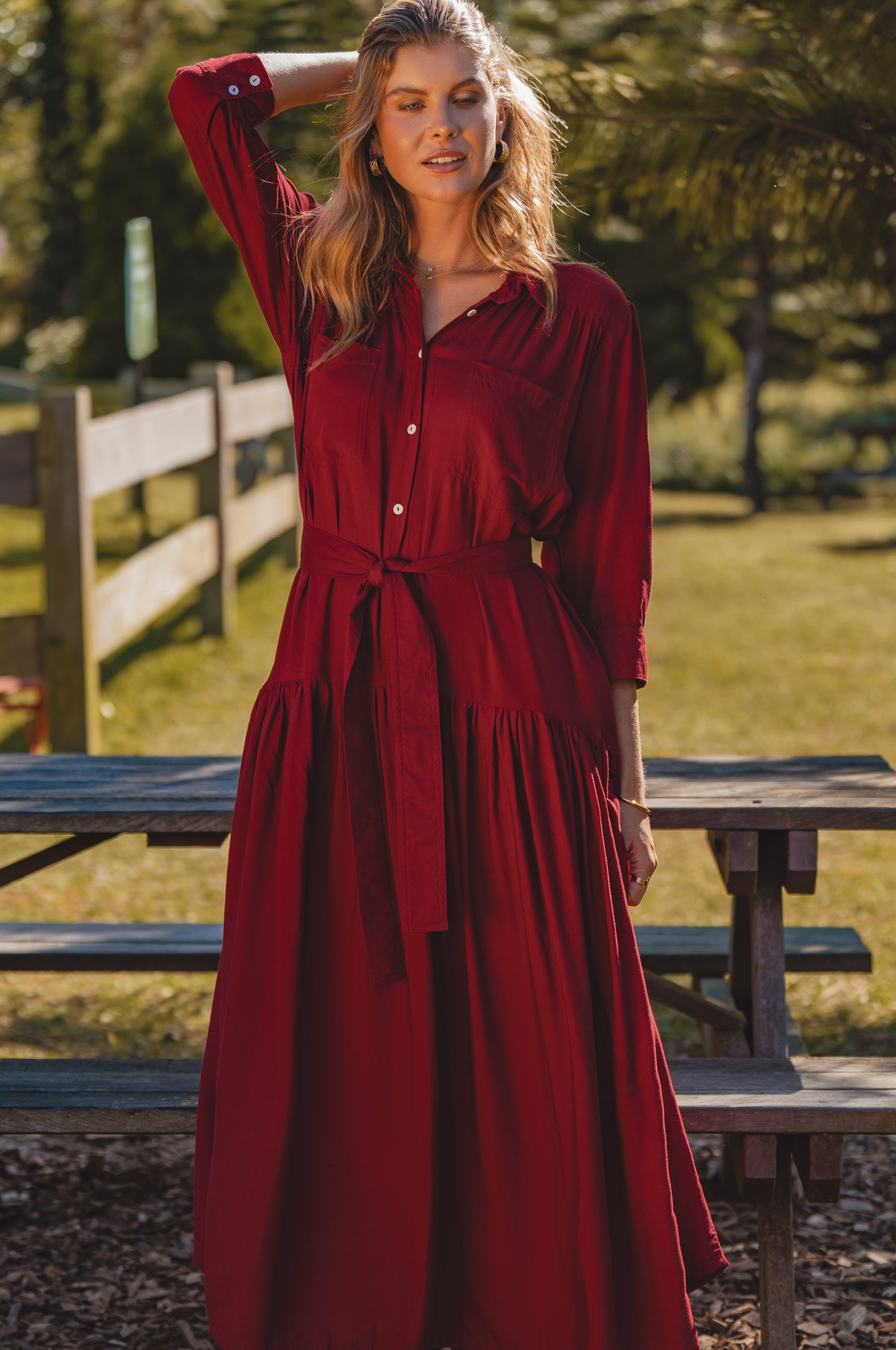 Colette Long Sleeve Shirt Dress-1