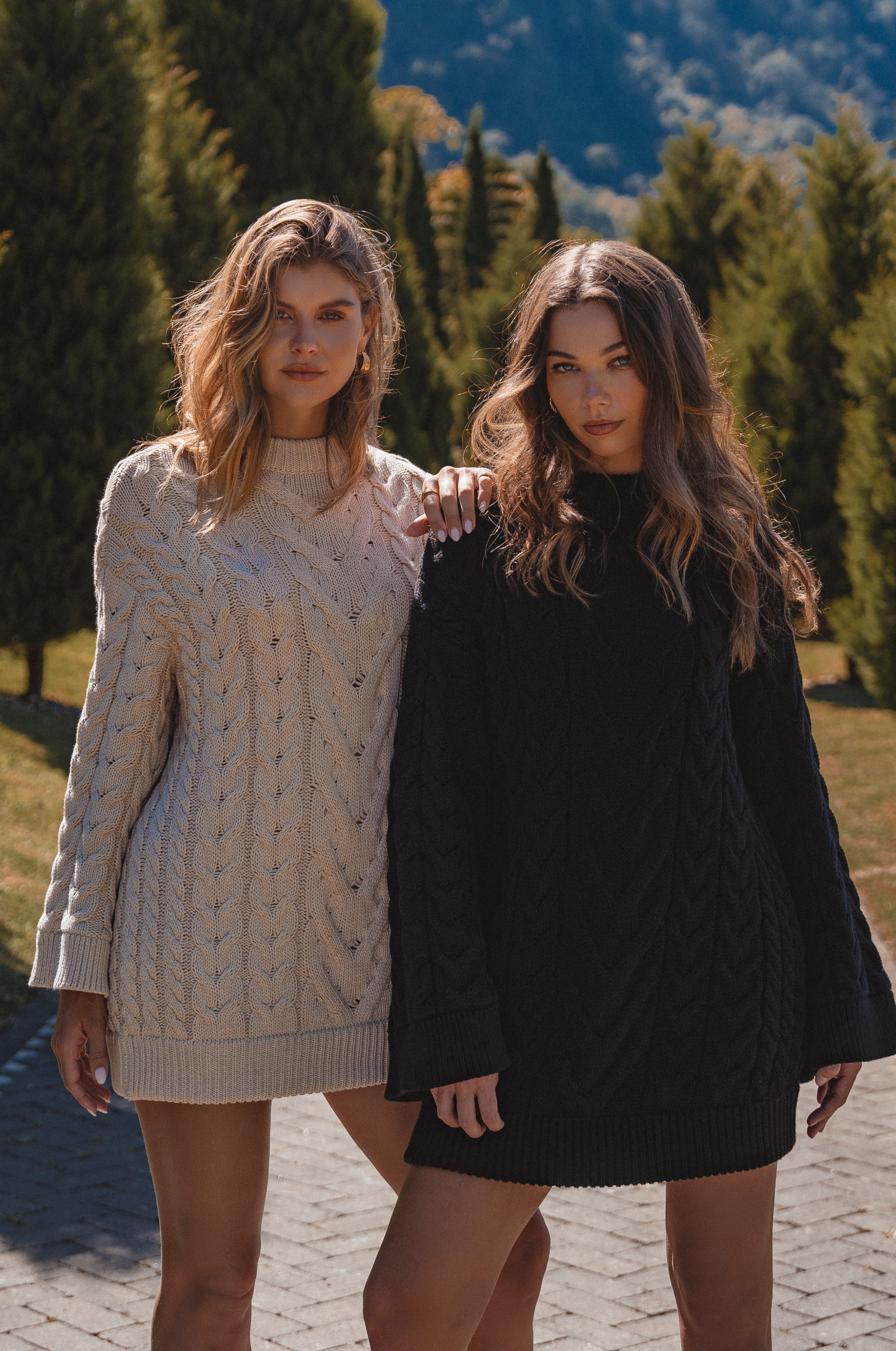 Cozy Cable-Knit Sweater Dress-1
