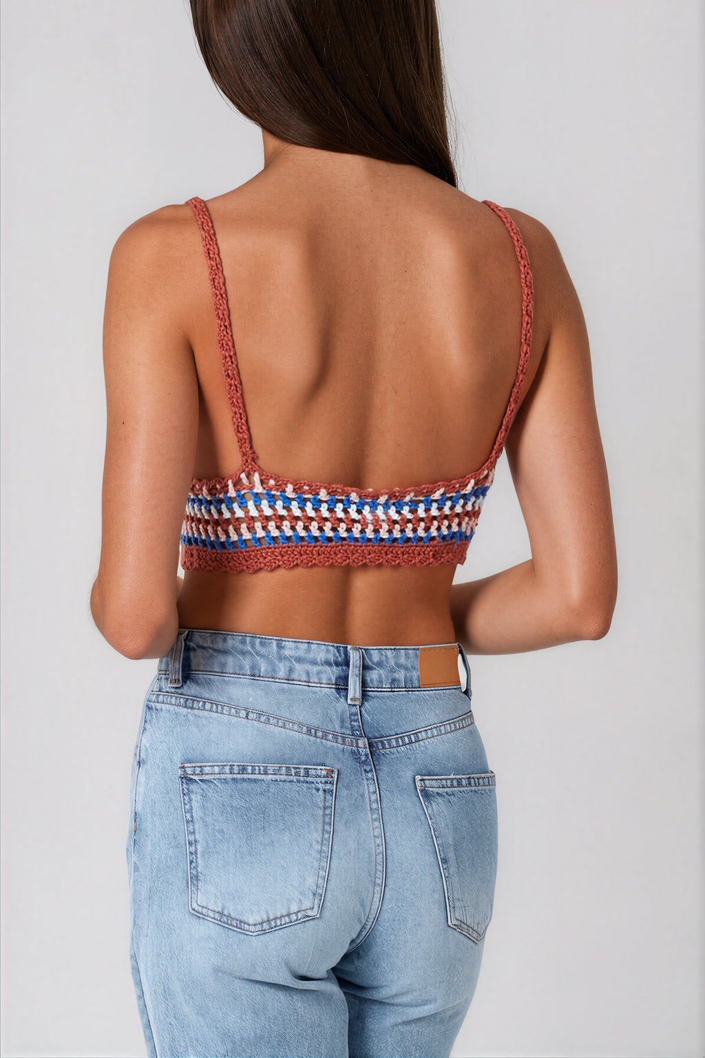 Brown Crochet Bralette Top-2