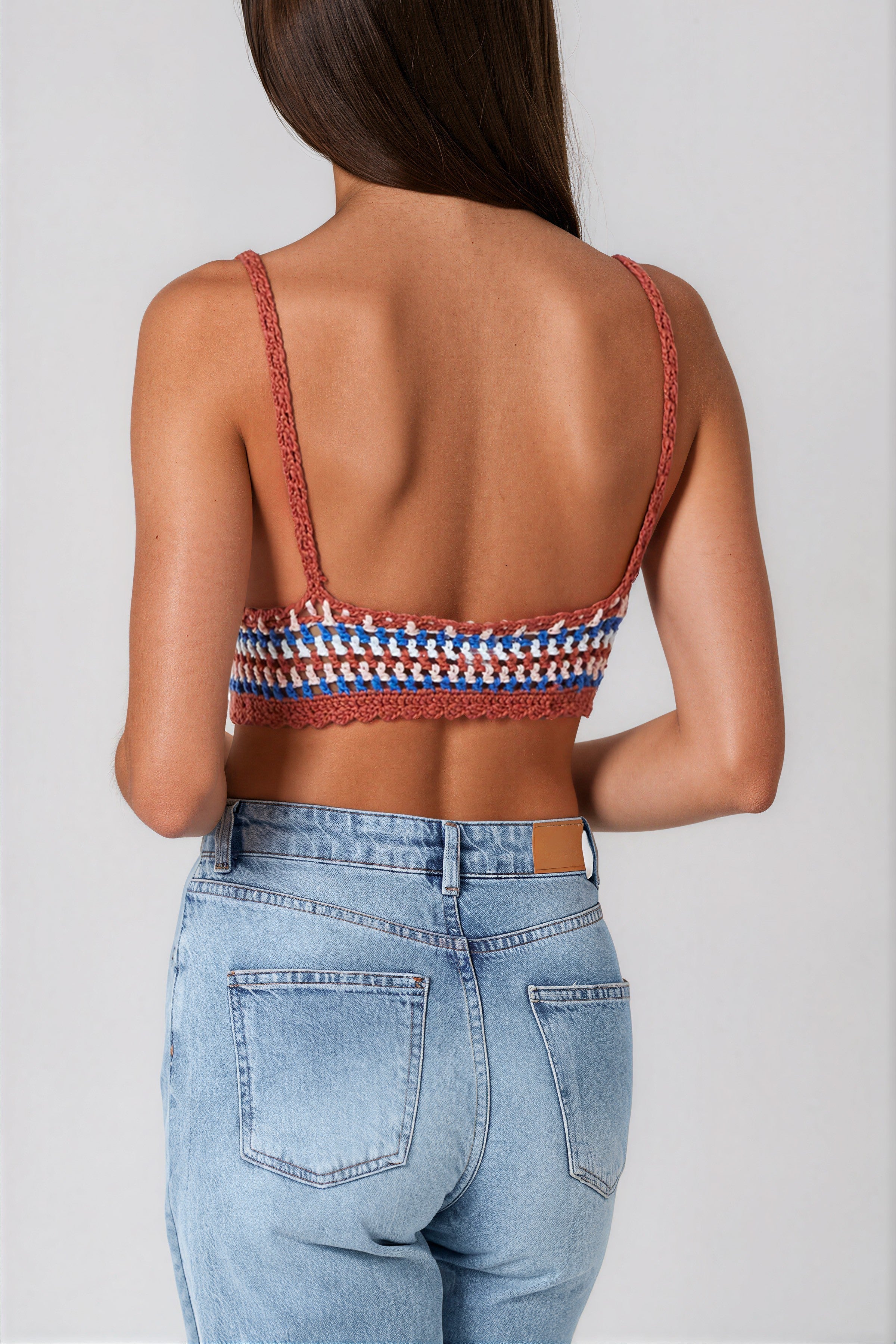 Brown Crochet Bralette Top-2