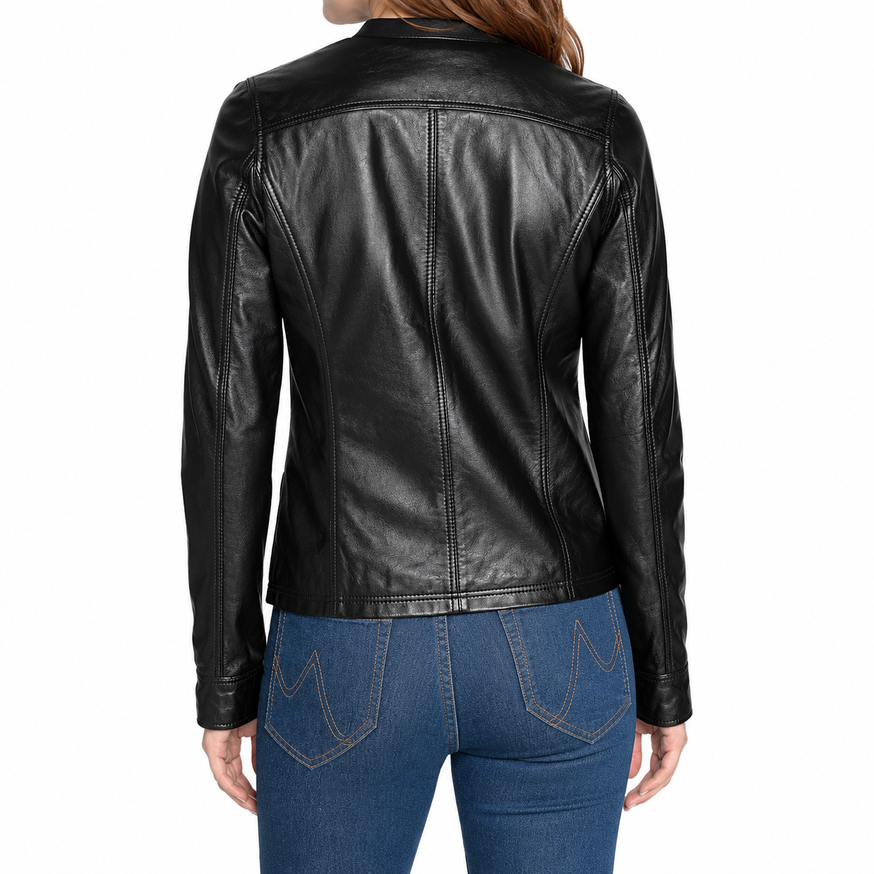 Women’s Soft Leather Motorcycle Jacket-2