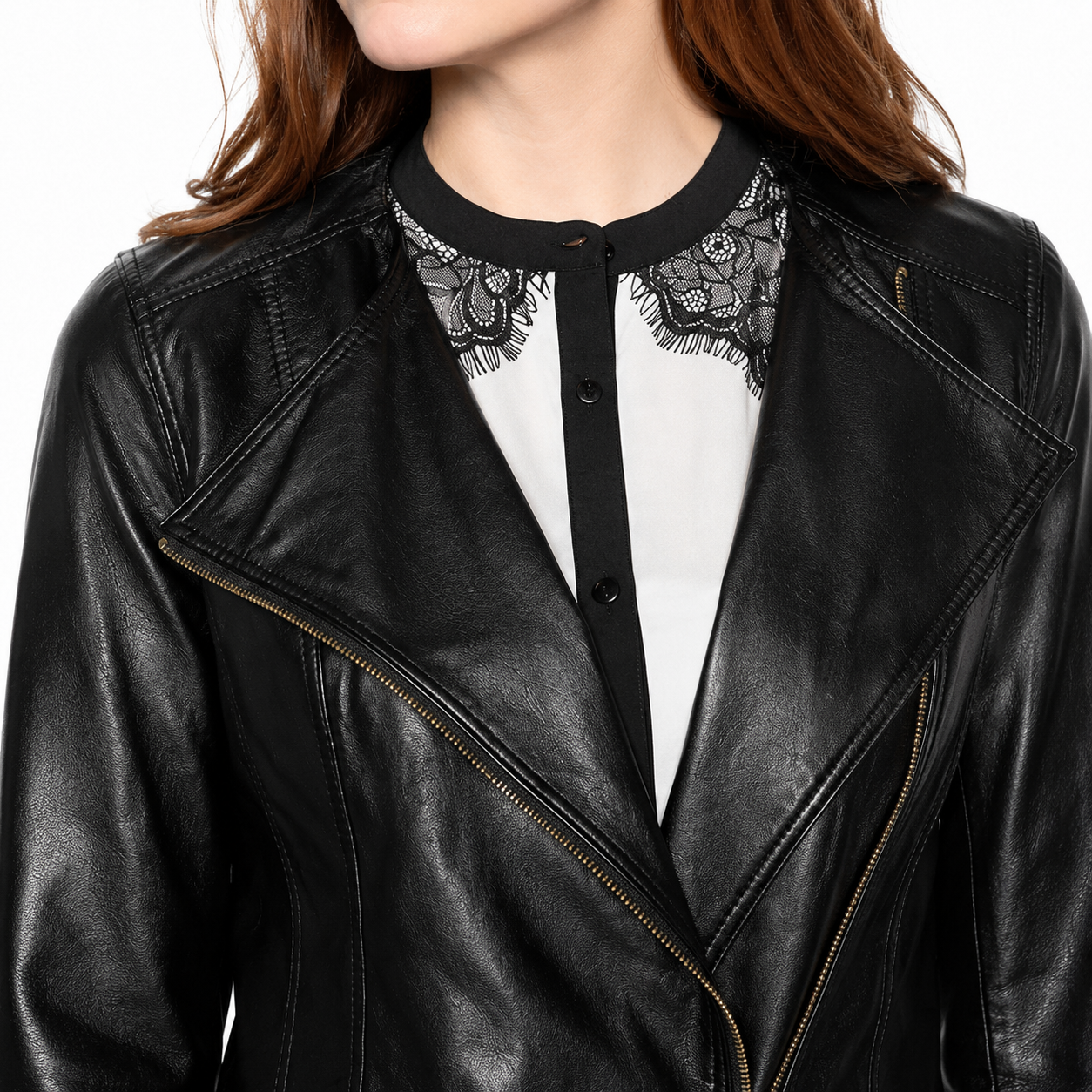 Women’s Soft Leather Motorcycle Jacket-3