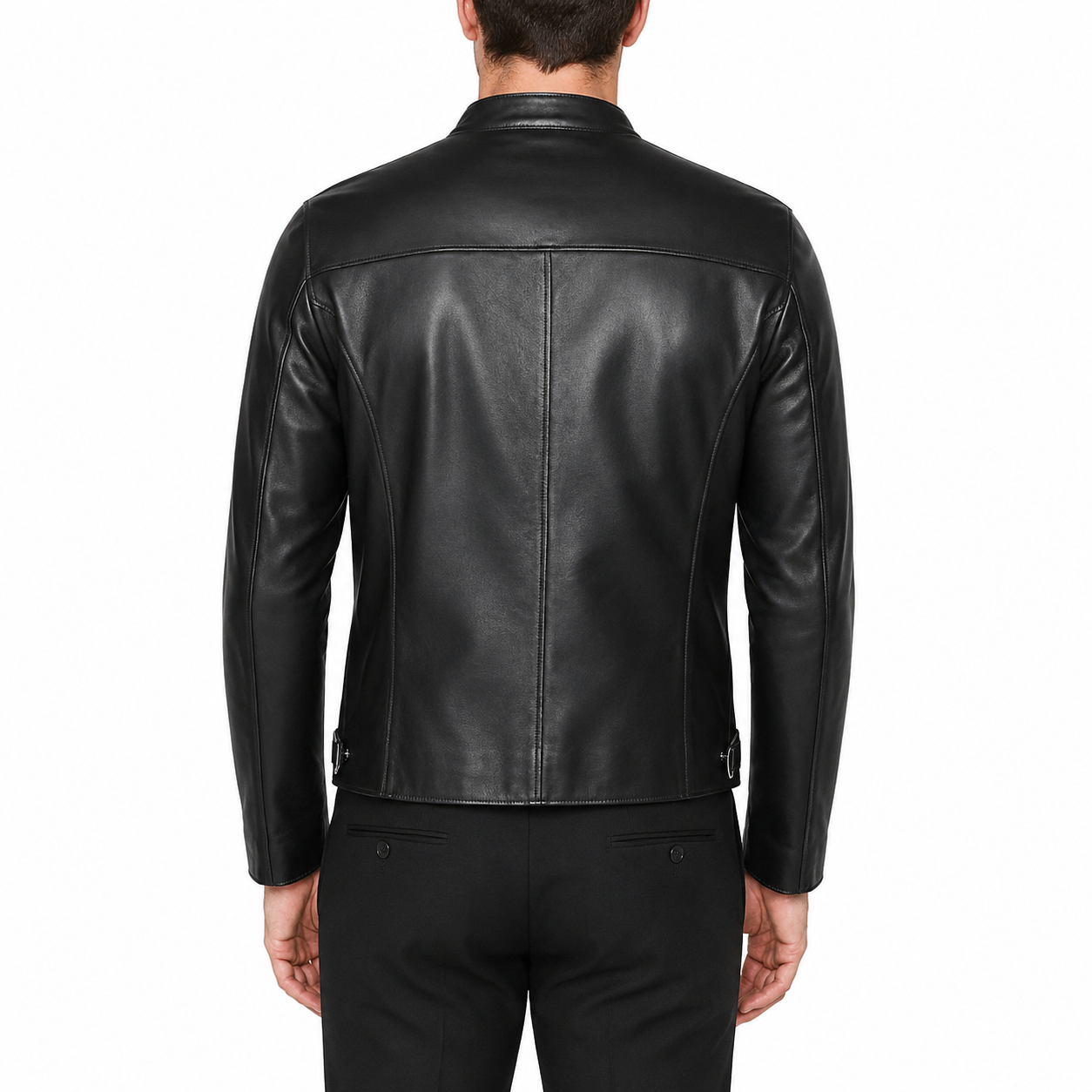 Men’s Leather Café Racer Jacket-3