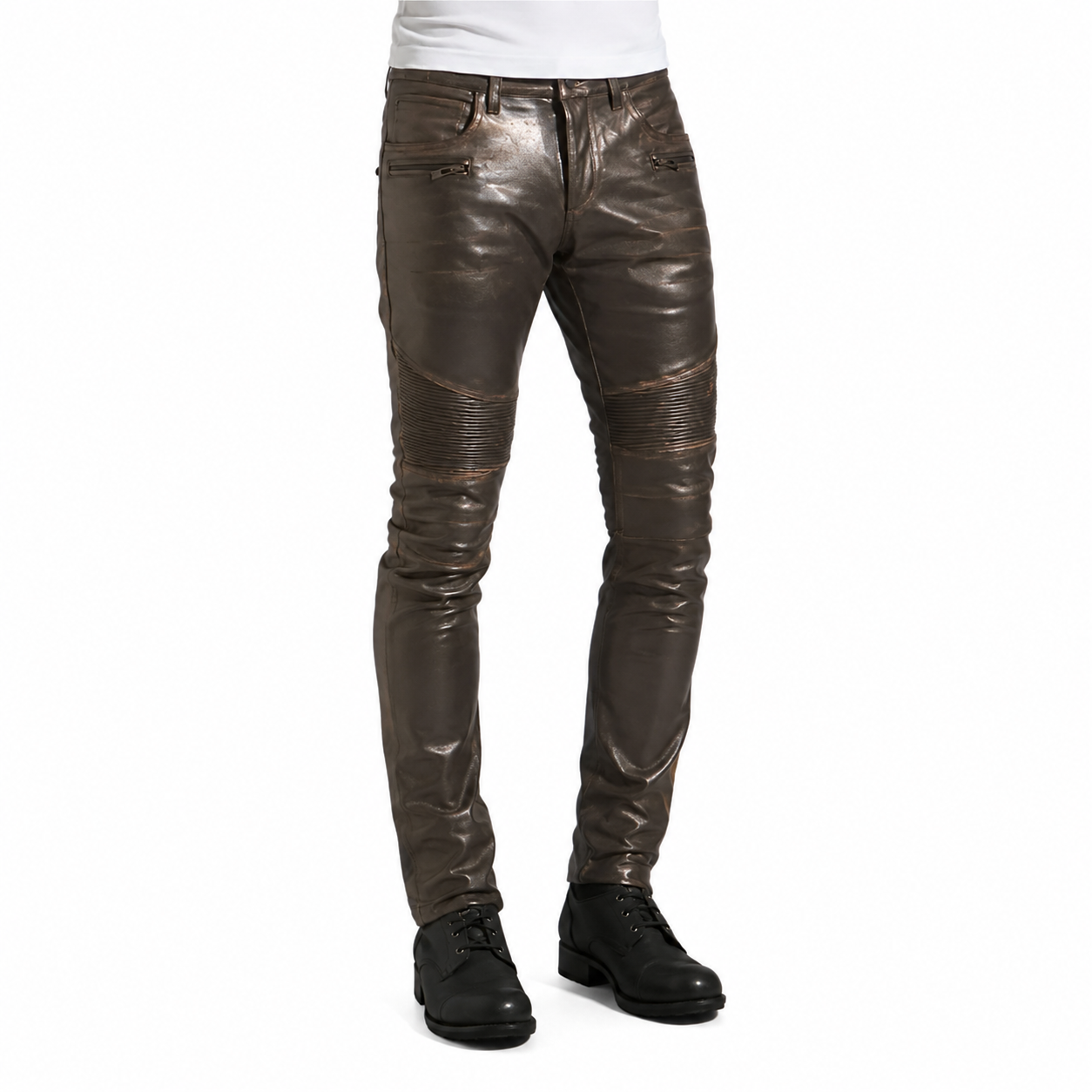 Men’s Rogue Dark Brown Leather Pants-2