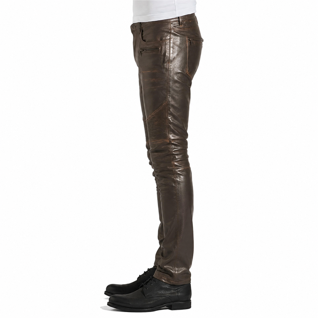 Men’s Rogue Dark Brown Leather Pants-4
