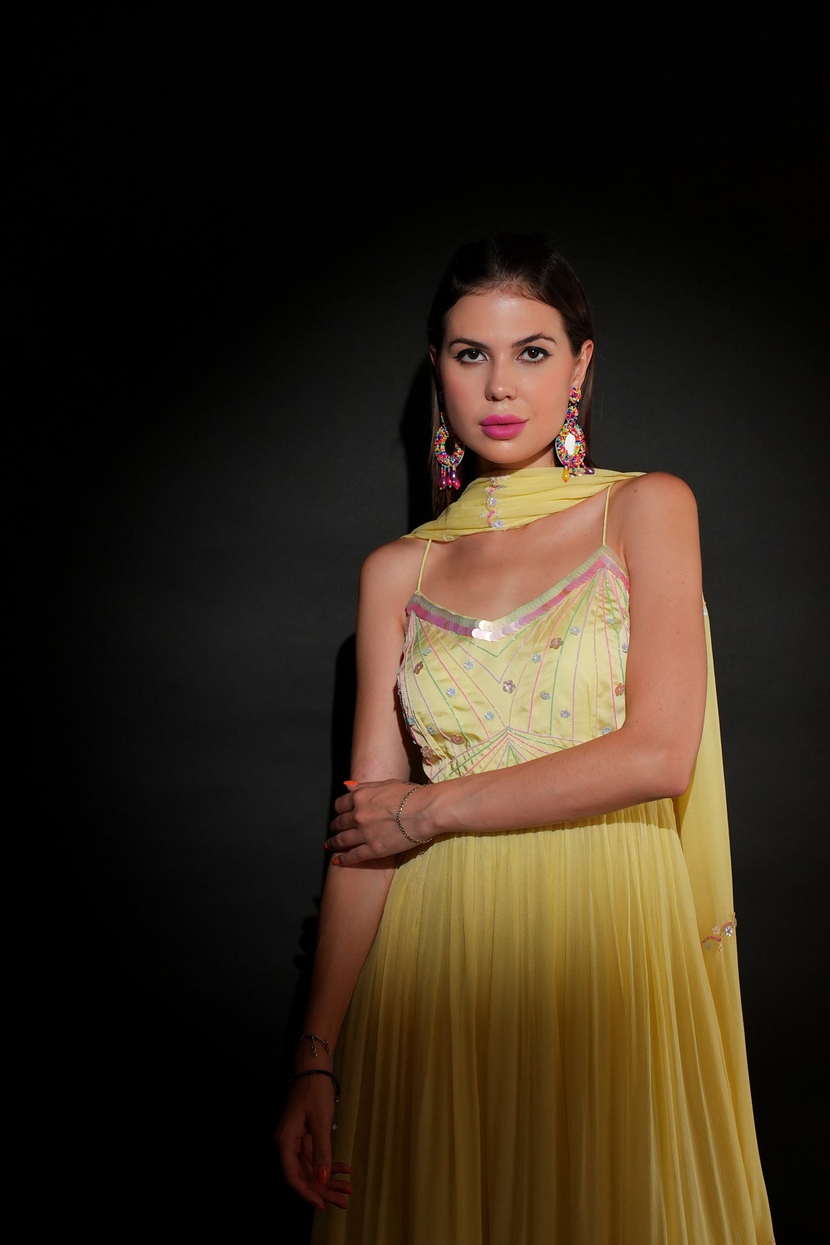 Lemon Yellow Gharara Set-3