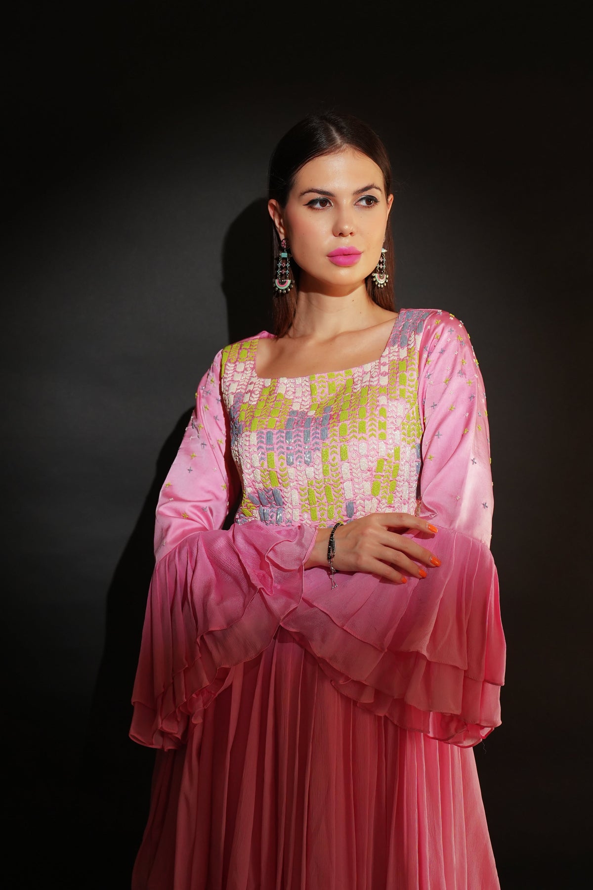 Pink Gharara Set-4