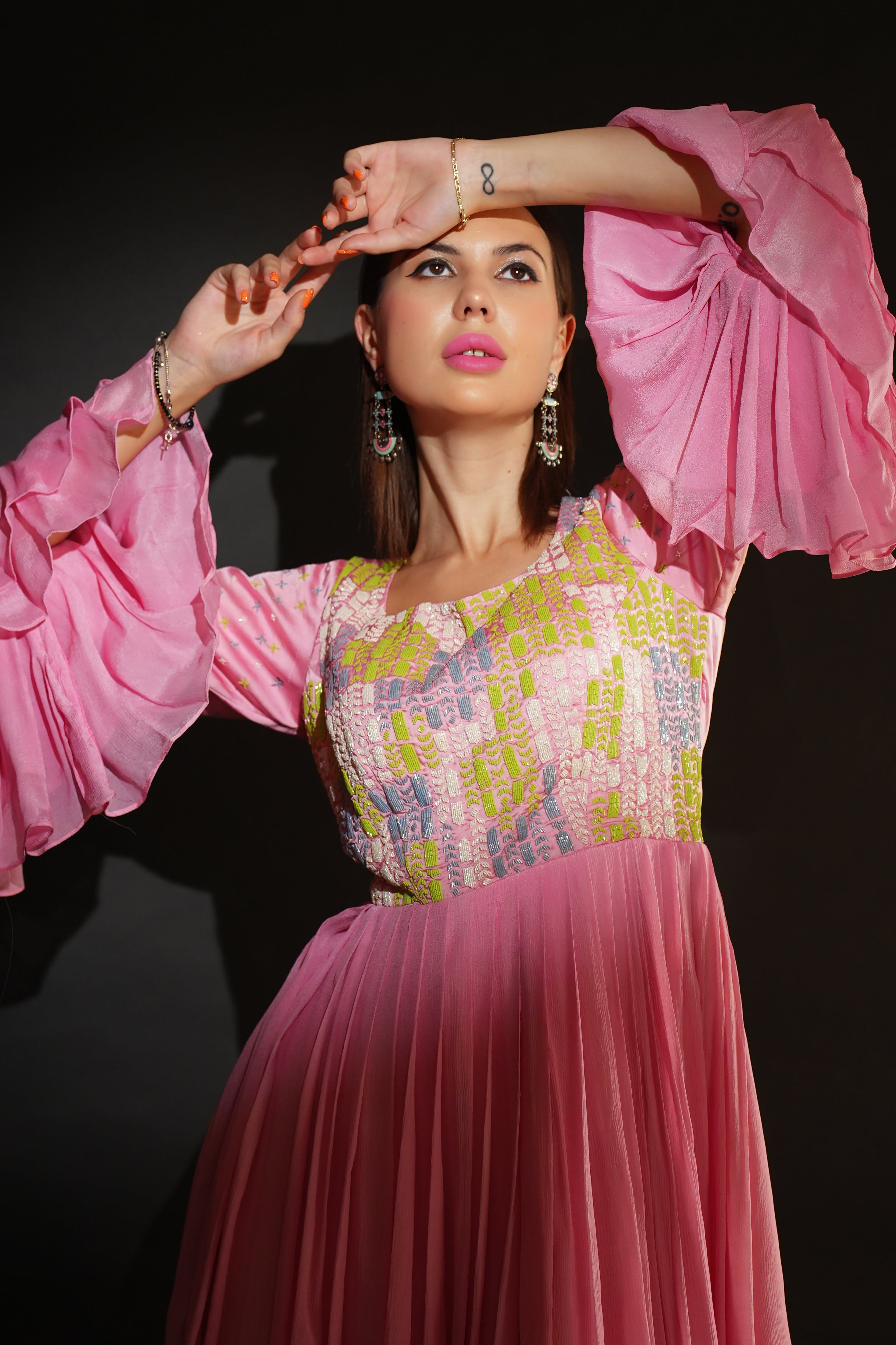 Pink Gharara Set-2