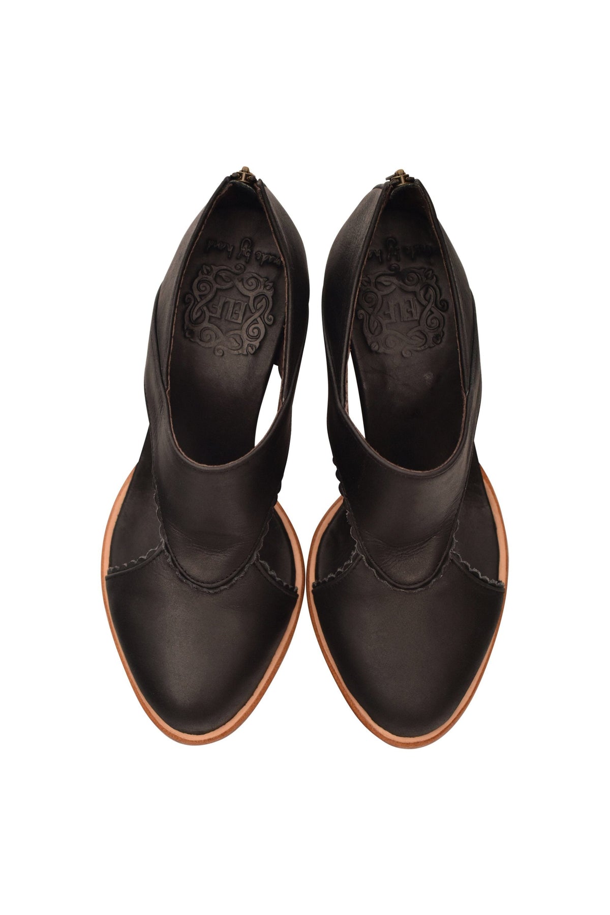 Rain Kiss Leather Heel Booties-2