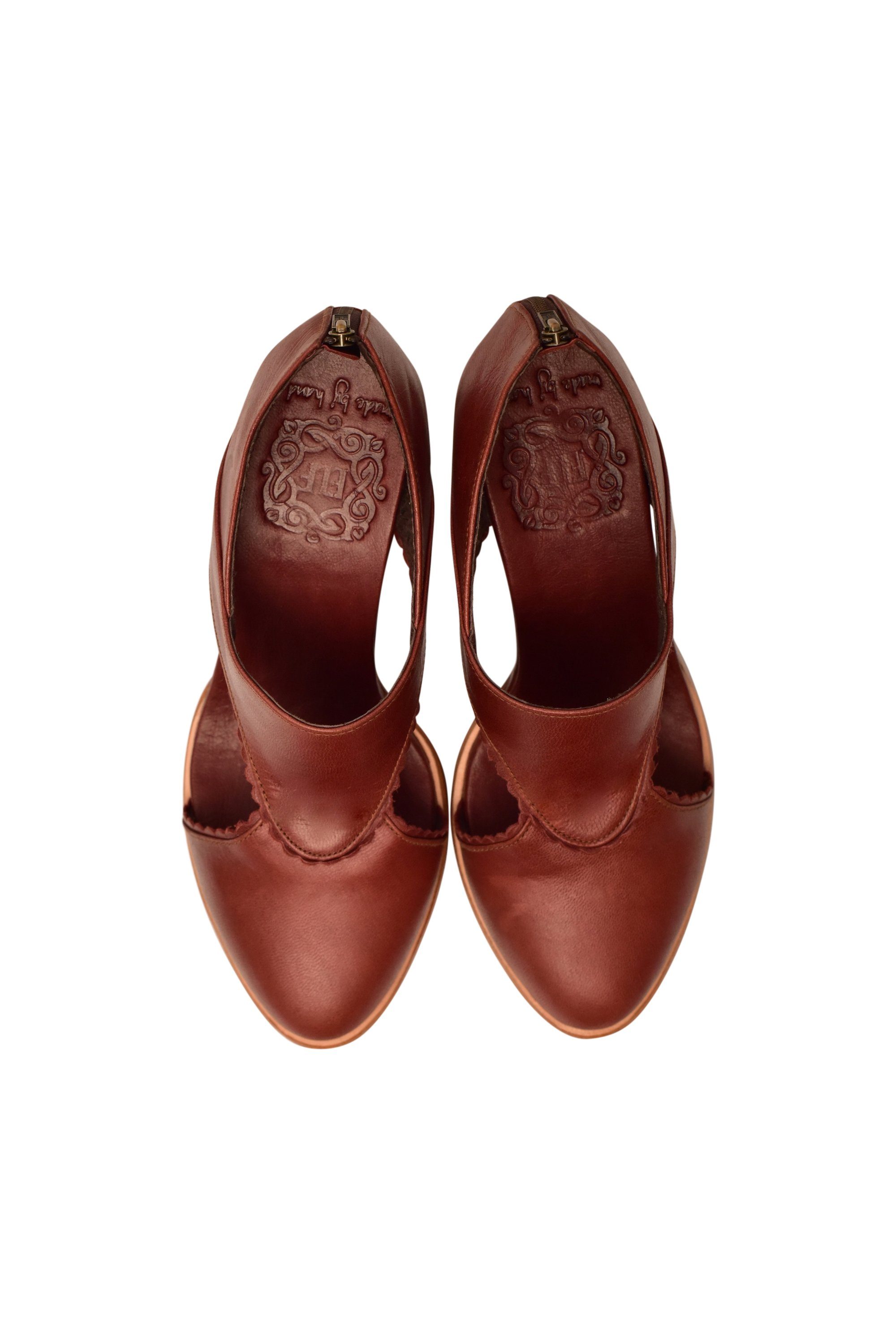 Rain Kiss Leather Heel Booties-2