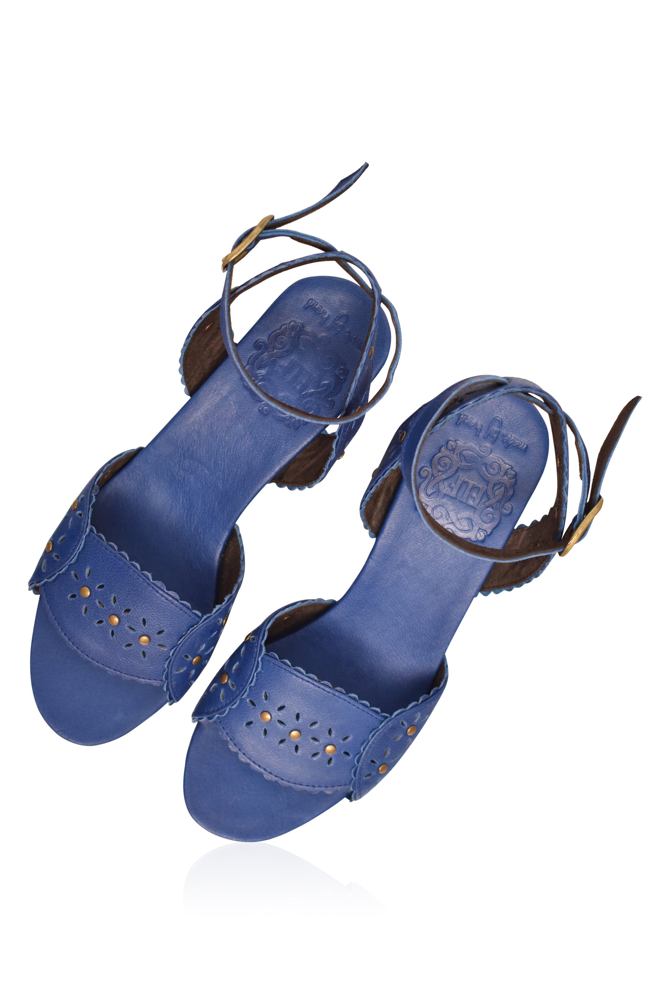 Paloma Scalloped Leather Heel Sandals-2