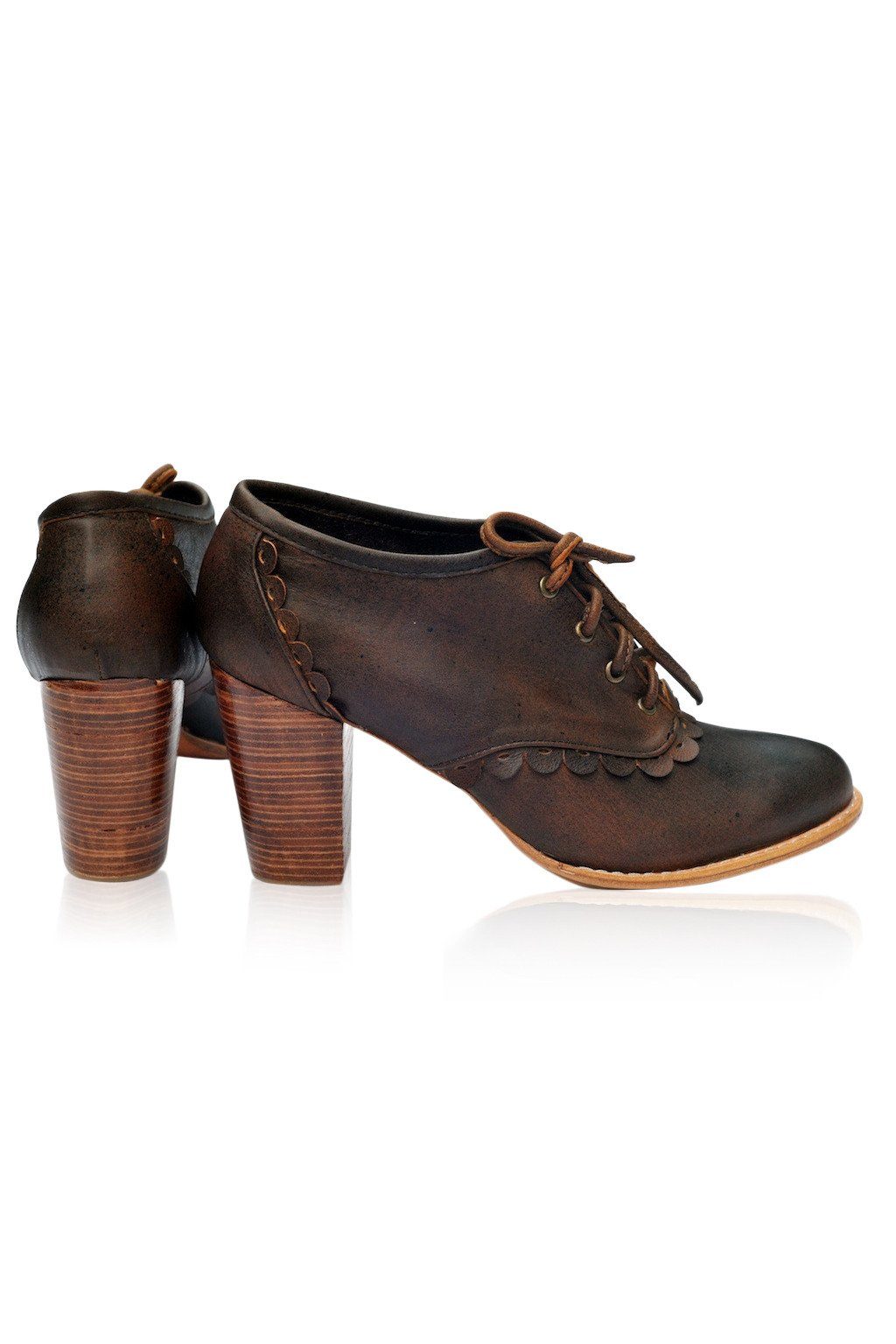 Lace Oxford Leather Heels-6