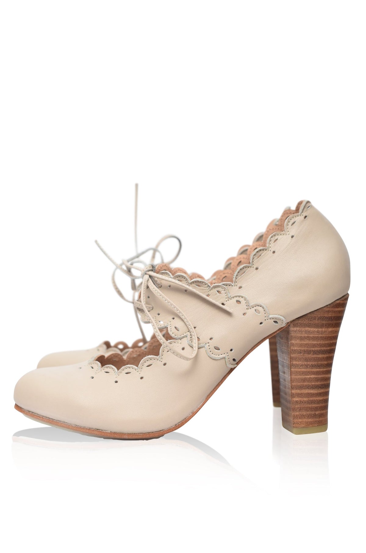 Paradise Bird Scalloped Leather Heels-7