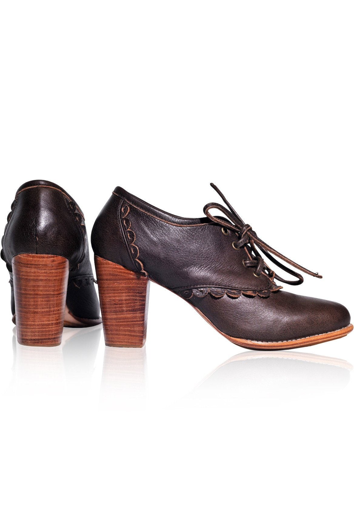 Lace Oxford Leather Heels-8