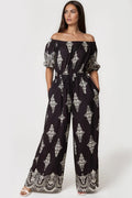 Black Bardot Wide Leg Jumpsuit-0