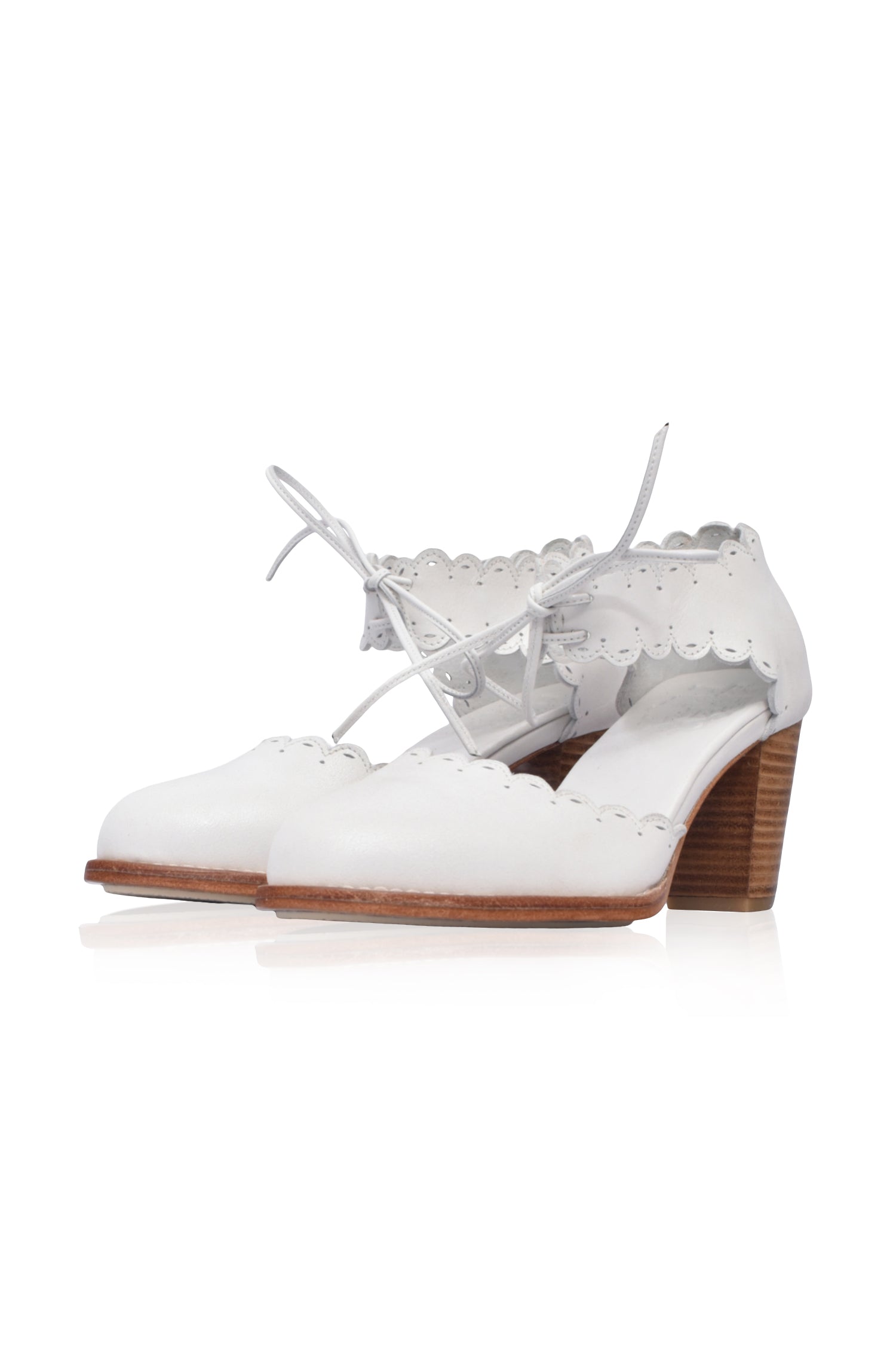Dance Queen Scalloped Leather Heels-4