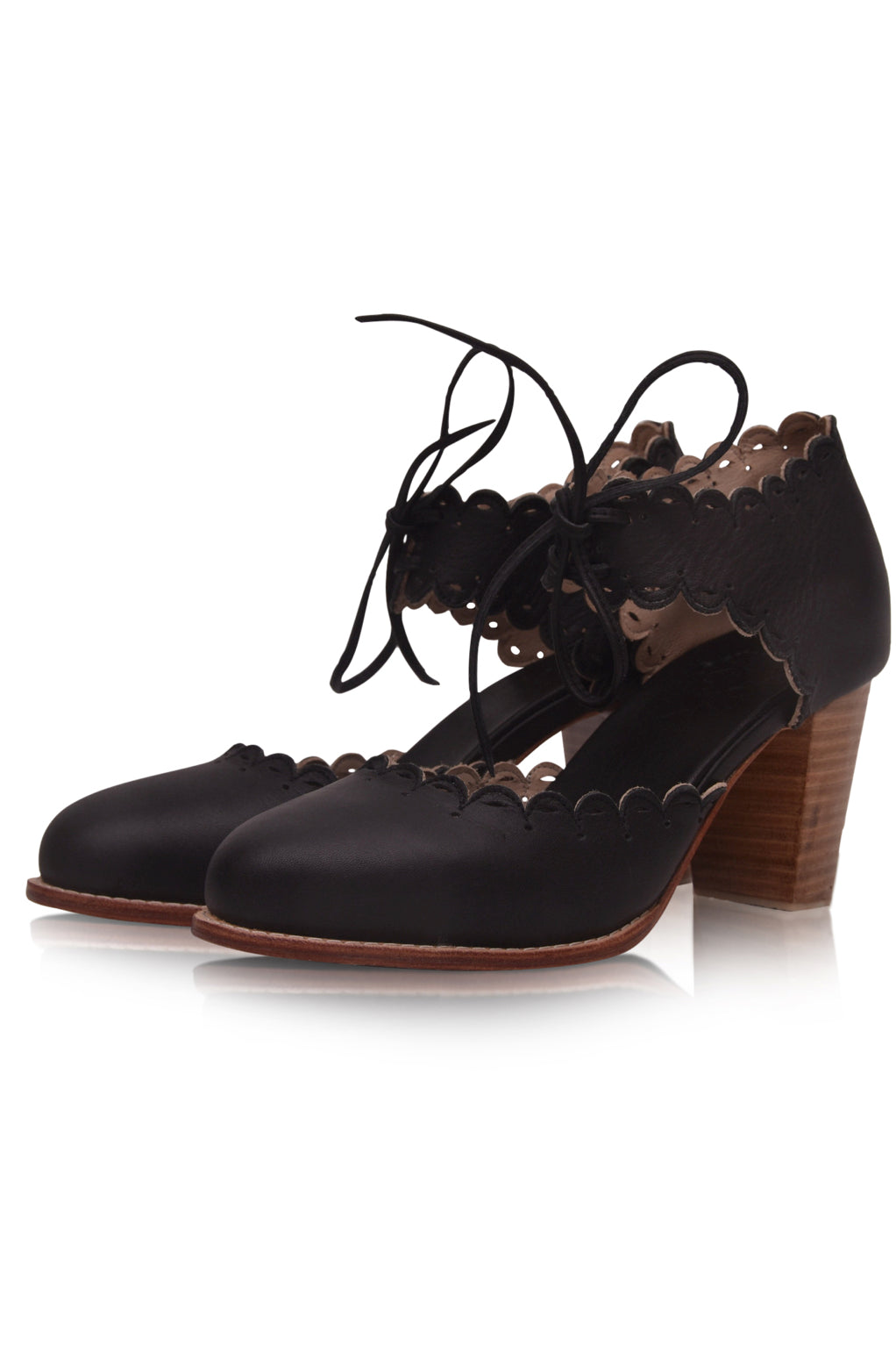 Dance Queen Scalloped Leather Heels-2