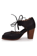 Dance Queen Scalloped Leather Heels-0