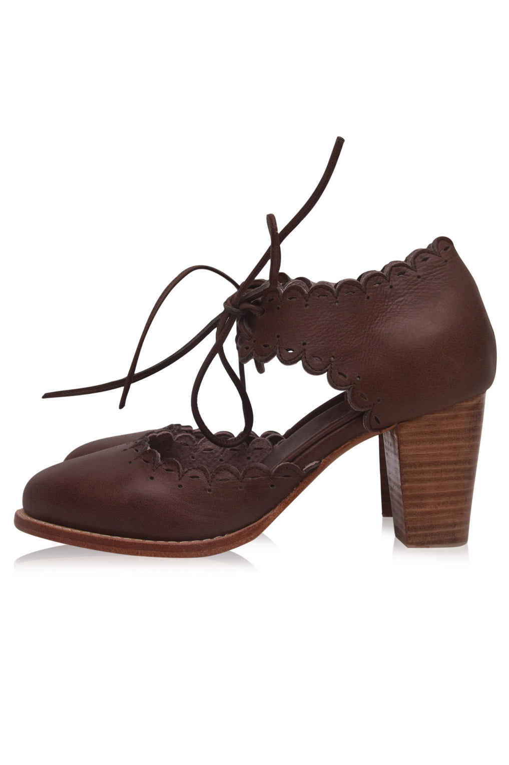 Dance Queen Scalloped Leather Heels-1